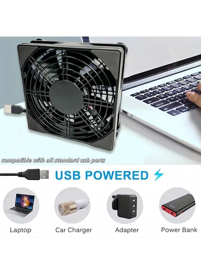 XFast Black USB Cooling Fan For Router Server Computer Chassis Lightweight Radiator - Image 4